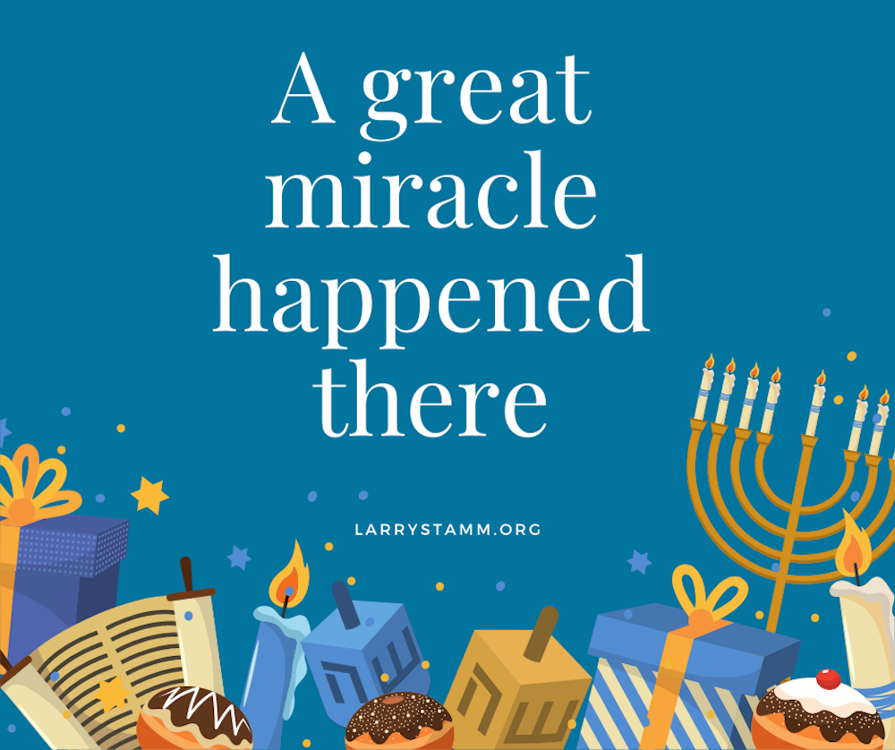 Text with festive decorations and menorah.