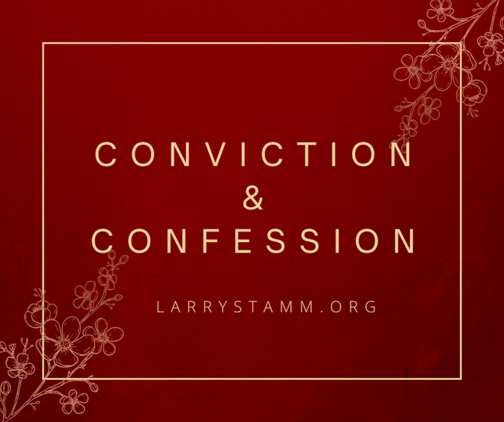 "Conviction and Confession text design"