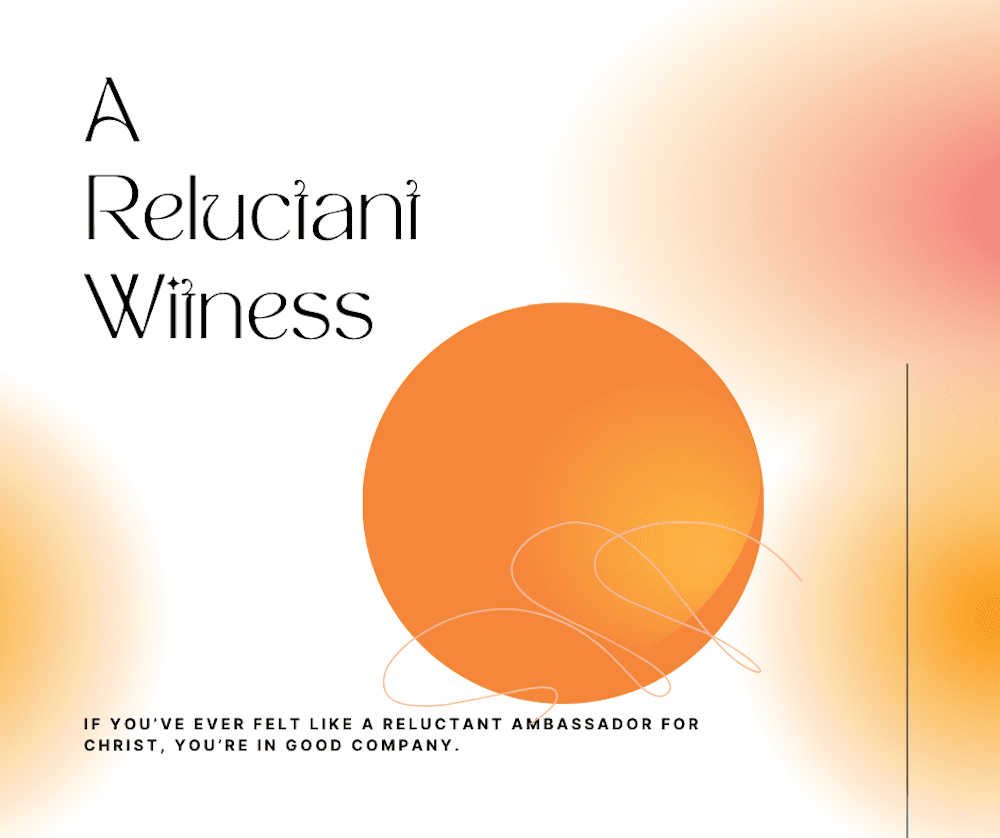 Orange circle with text "A Reluctant Witness"