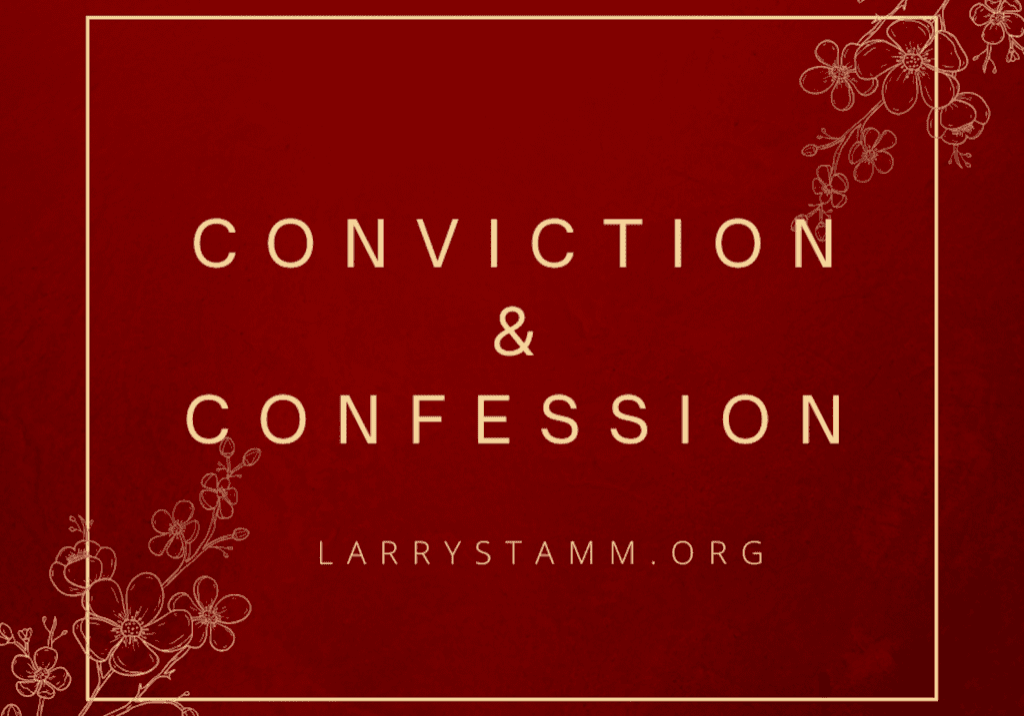 "Conviction and Confession text design"