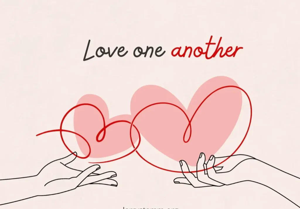 Hands holding a heart line drawing.