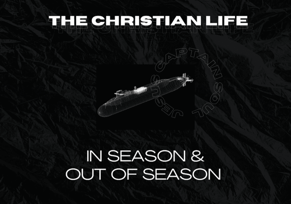 Submarine image with text overlay design.