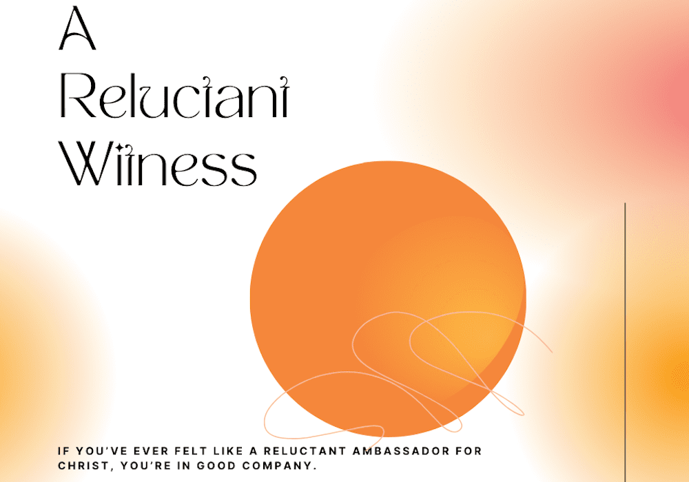 Orange circle with text "A Reluctant Witness"