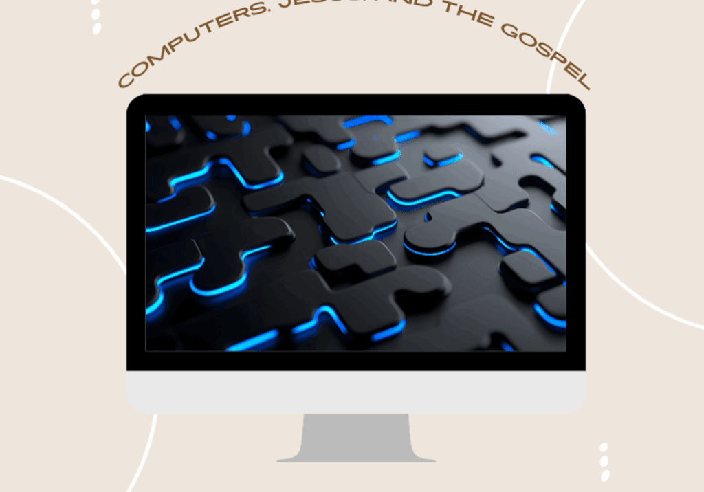 Computer screen displaying interconnected puzzle pieces.